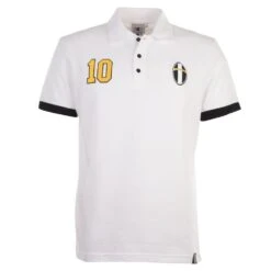 Piemonte Calcio Retro No 10 White Polo Shirt