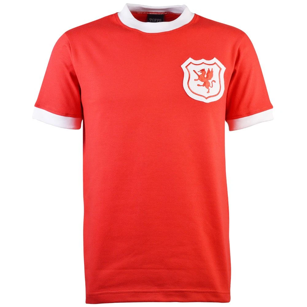 Wales Short Sleeve Kids Red Retro Football Shirt
