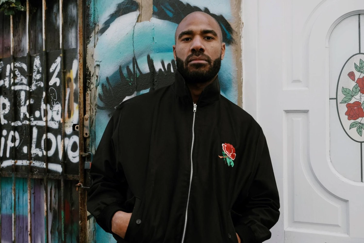 England 1980 Rugby Black Harrington Jacket - Image 3