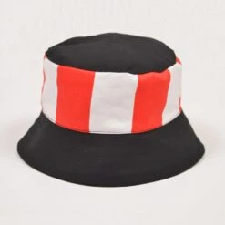 TOFFS Bucket Hat - Black/Red & White Stripe
