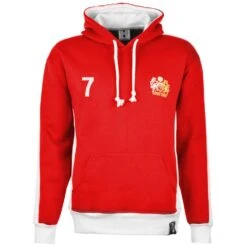 Manchester Reds Number 7 Retro Hoodie