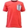 England Red Short Sleeve Retro Kids Football Shirt