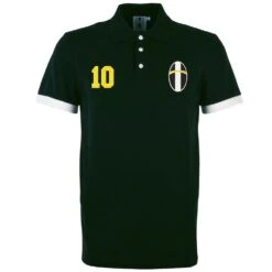 Piemonte Calcio Retro No 10 Black Polo Shirt