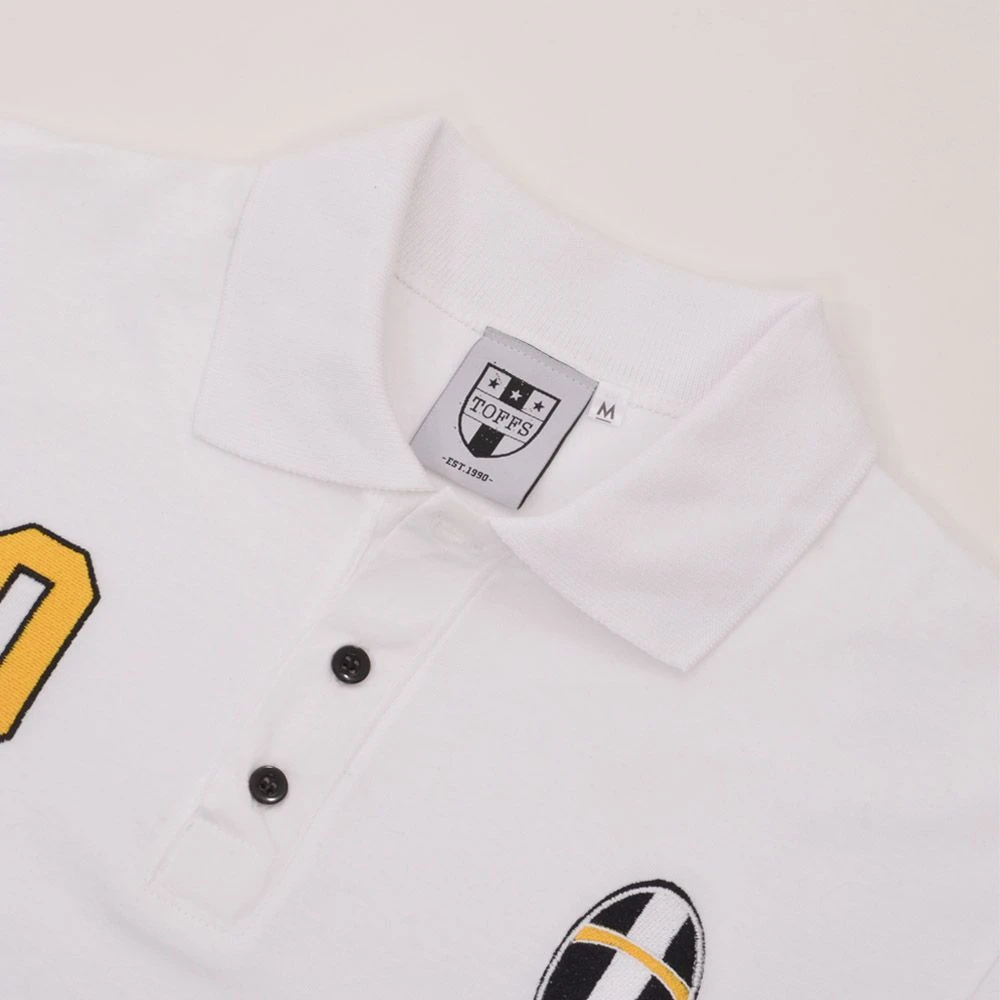 Piemonte Calcio Retro No 10 White Polo Shirt - Image 3
