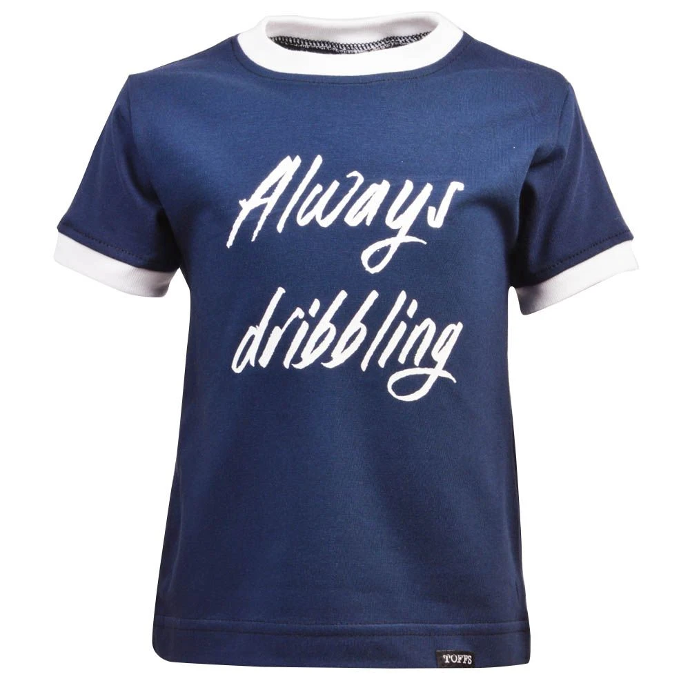 Kids Always Dribbling- Navy/White Ringer
