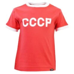 Kids Soviet Union CCCP 12th Man T-Shirt - Red/White Ringer