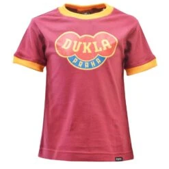 Kids Dukla Prague 12th Man T-Shirt - Maroon/Amber Ringer