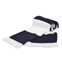 Navy And White Bar Scarf