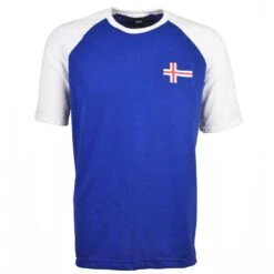 Kids Iceland Raglan Sleeve Royal/White T-Shirt
