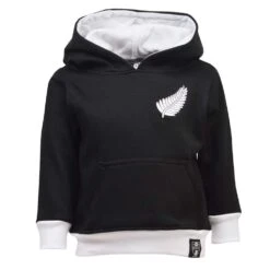 Kids New Zealand Hoodie - Black/White