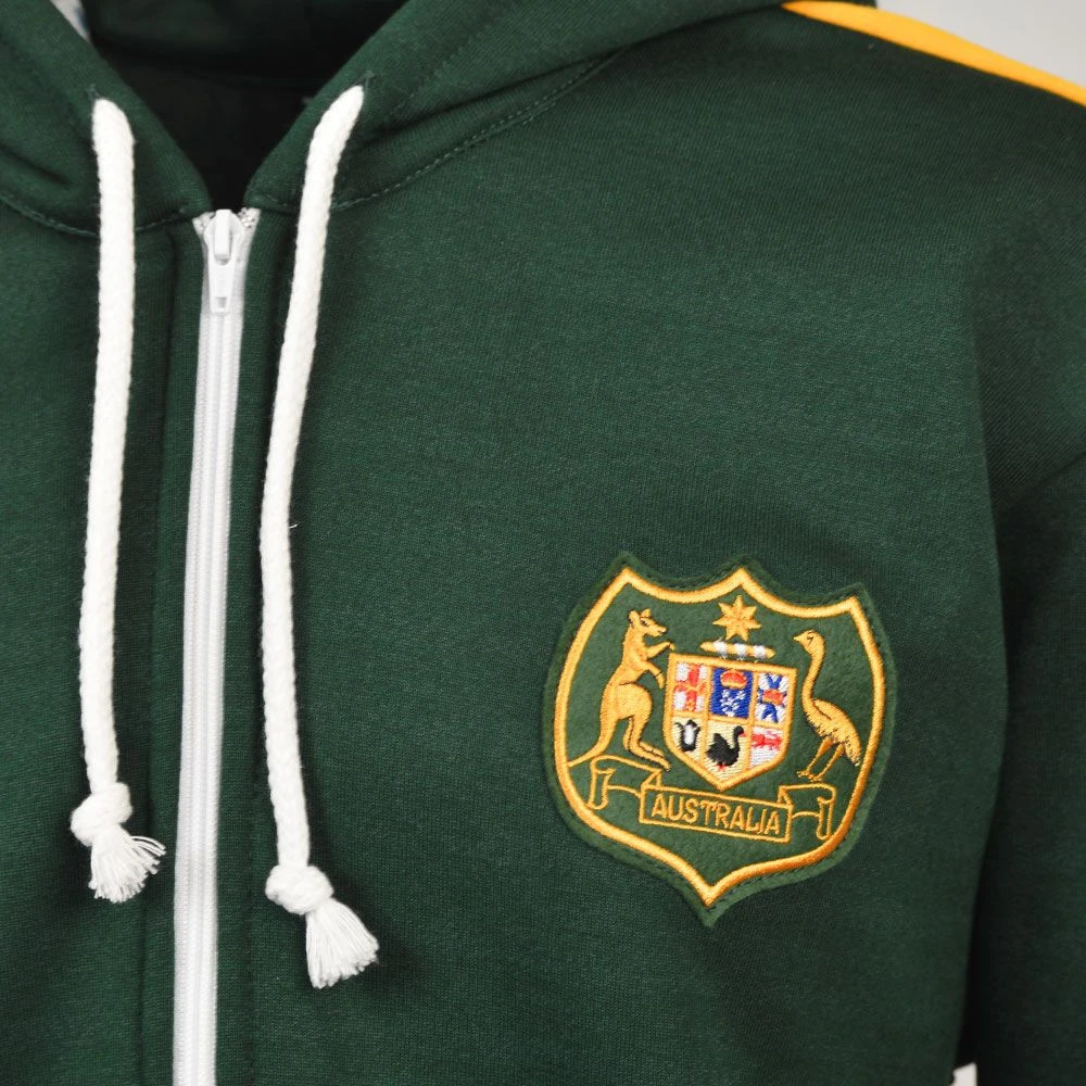 Australia Zipped Hoodie - Bottle Green/Amber - Image 2